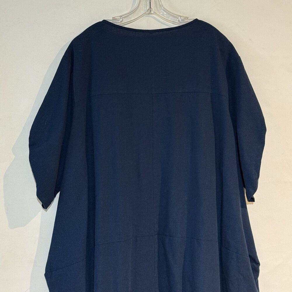 LaovanIn Women's Plus 3XL Tunic Dress Summer Cotton Linen T Shirt Knee-Length - Picture 6 of 16